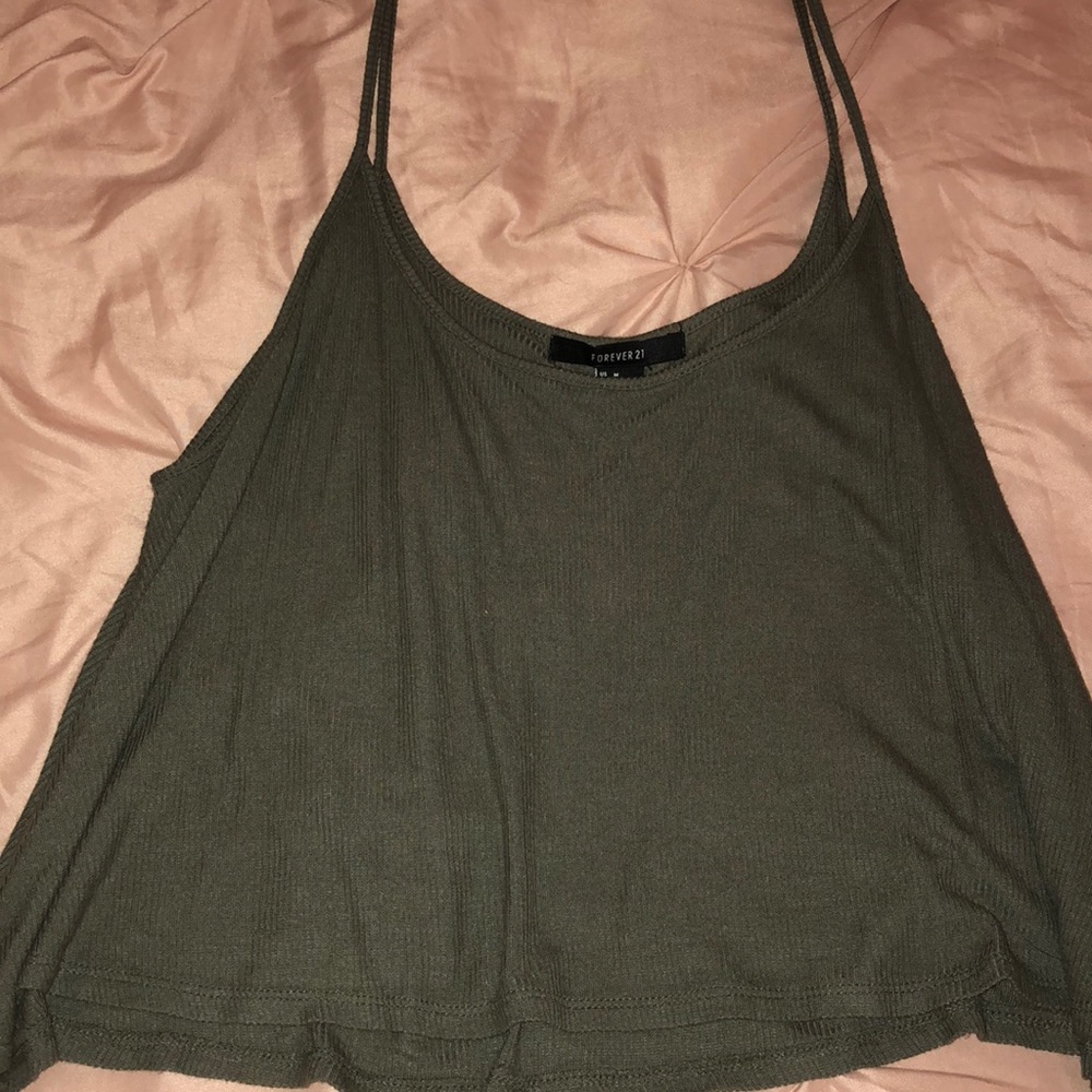 Olive green crop top
